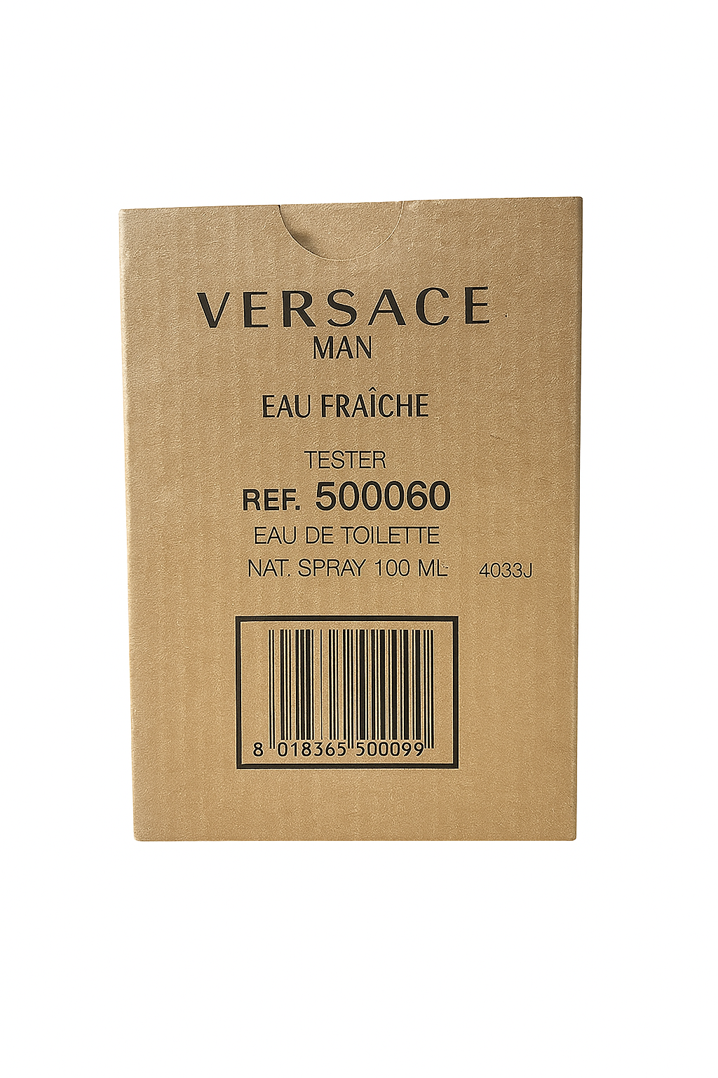 Versace Man Eau Fraçèche tester packaging on a white background Versace Monza Outlet