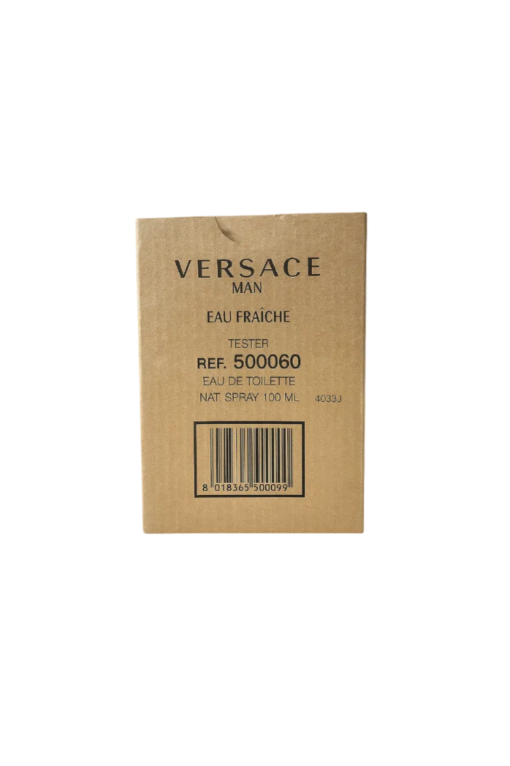 Versace Man Eau Fraçèche tester packaging on a white background Versace Monza Outlet