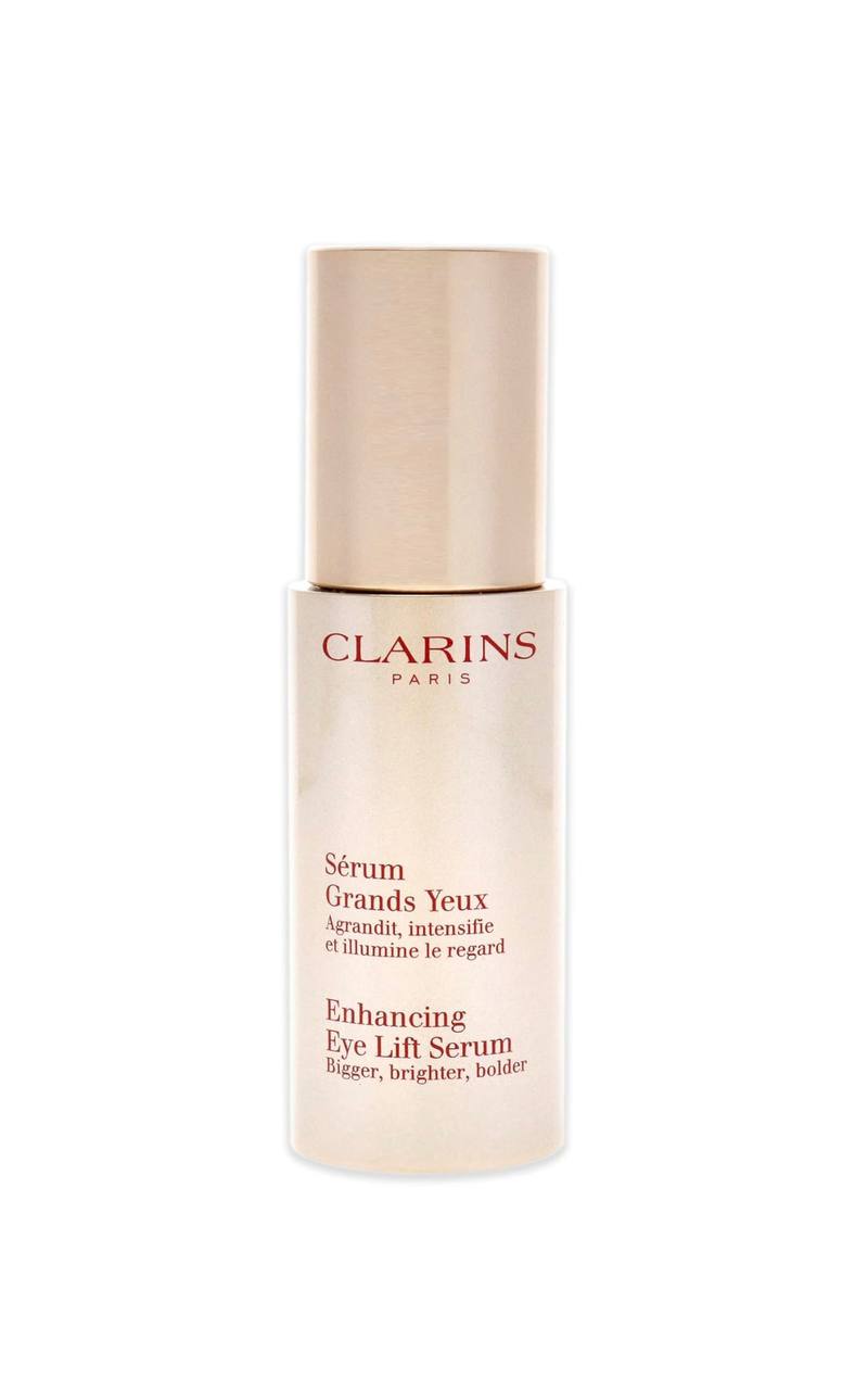 Clarins eye lift serum bottle on a white background monza outlet, Shein outlet, monza fashion