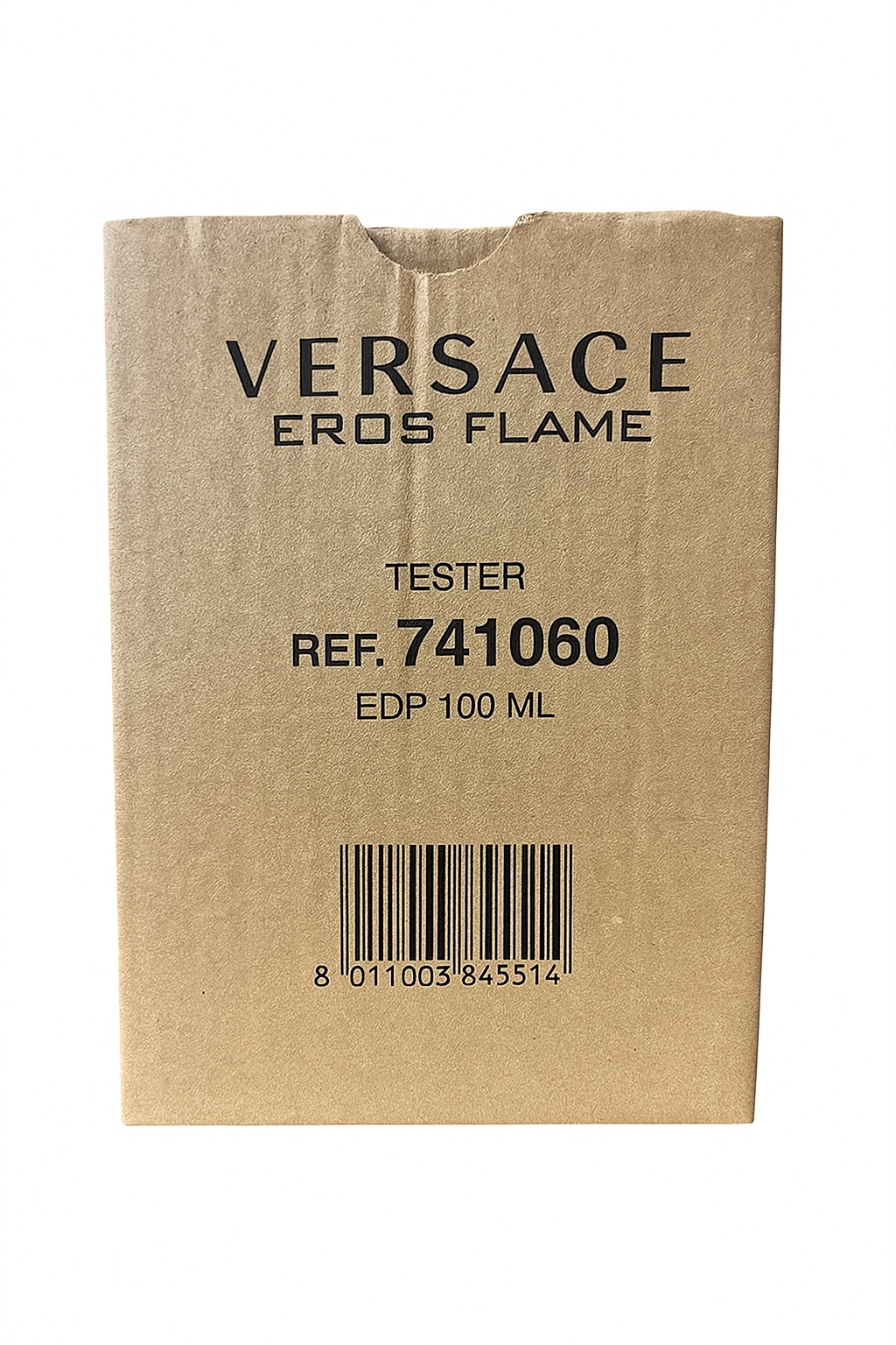 Versace Eros Flame tester packaging on a white background Versace Monza Outlet