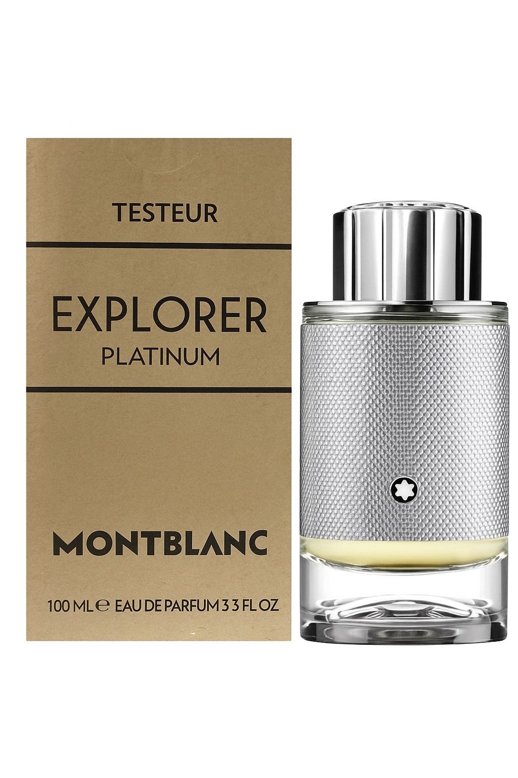 Montblanc Explorer Platinum perfume bottle and packaging on a white background Monza Outlet