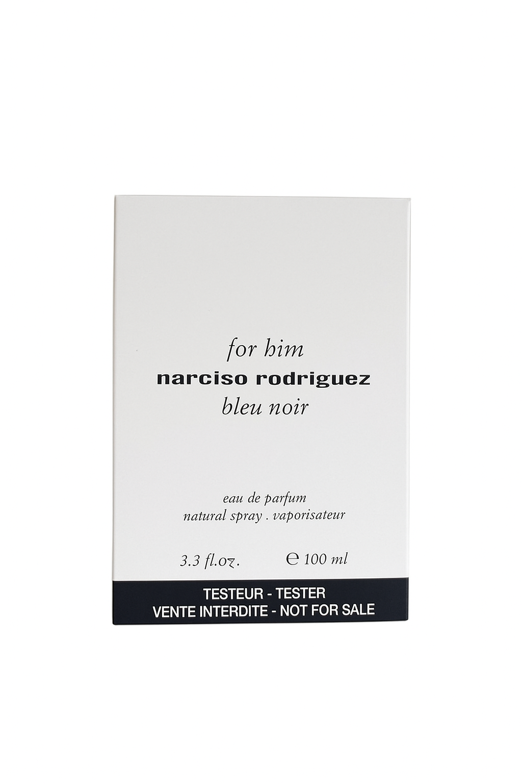 Narciso Rodriguez bleu noir perfume packaging on a white background Narciso Rodriguez