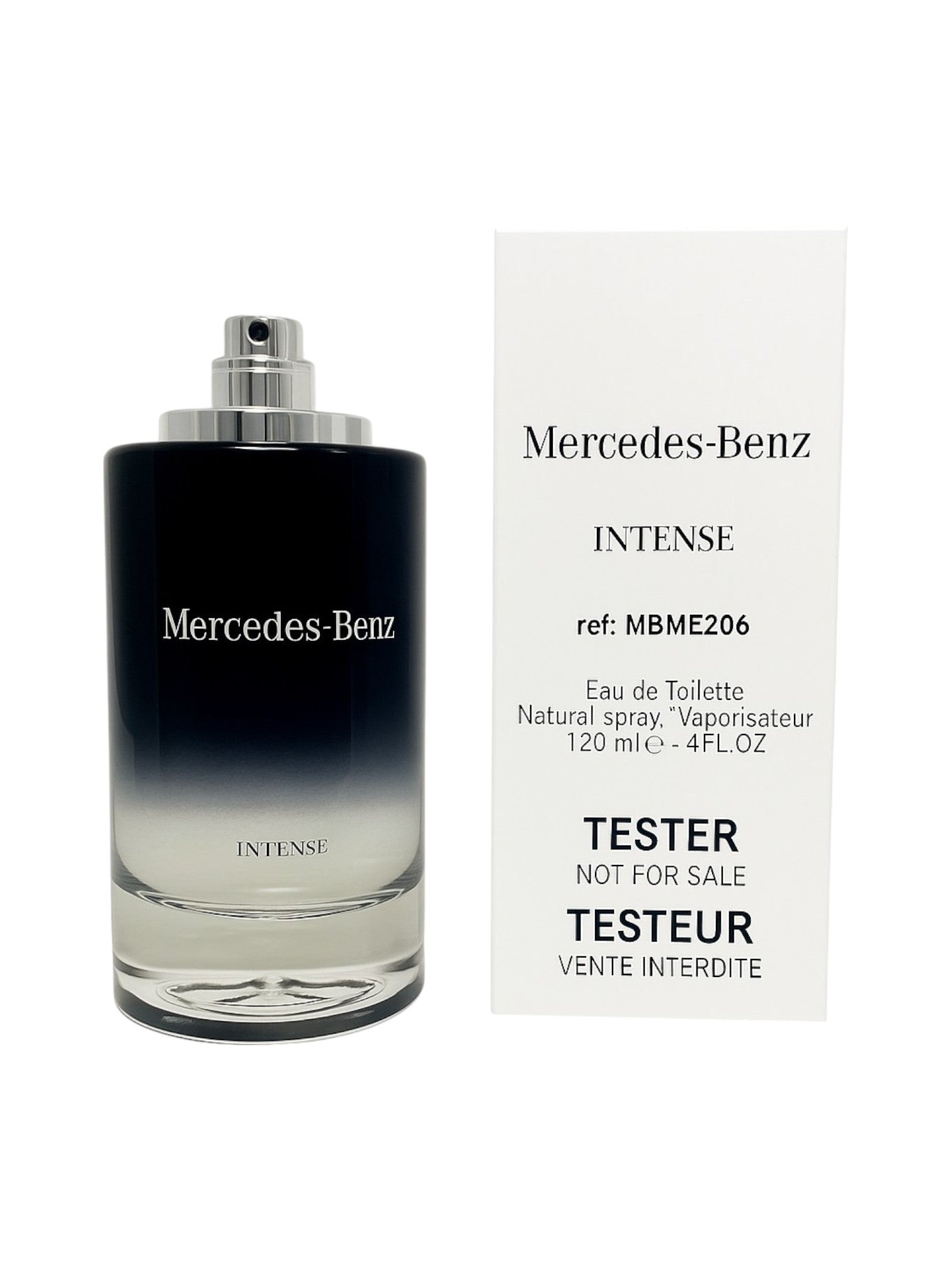 Mercedes-Benz Intense perfume bottle and packaging on a white background Monza Outlet