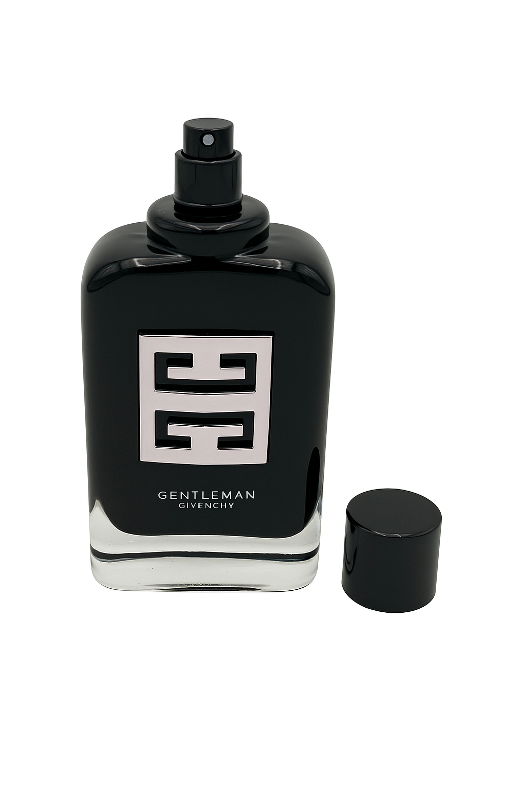 Black Givenchy Gentleman perfume bottle on a white background Monza Outlet