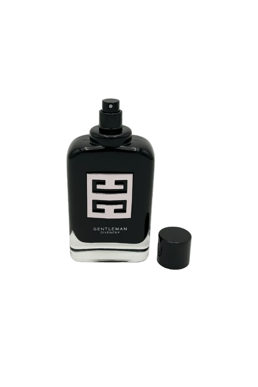 Black Givenchy Gentleman perfume bottle on a white background Monza Outlet