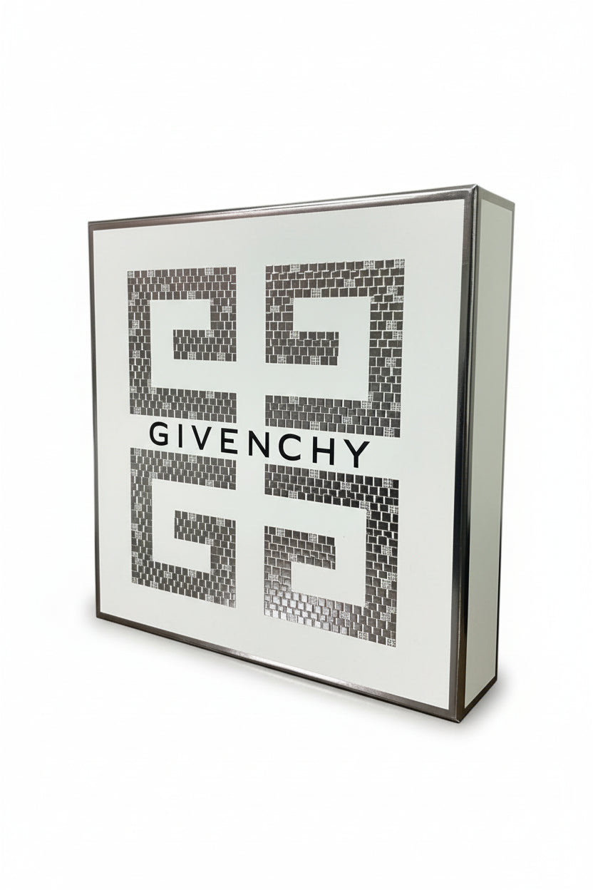 Givenchy product packaging with brand logo on a white background. Givenchy, Monza Outlet, Monza Fashion, Shein Outlet