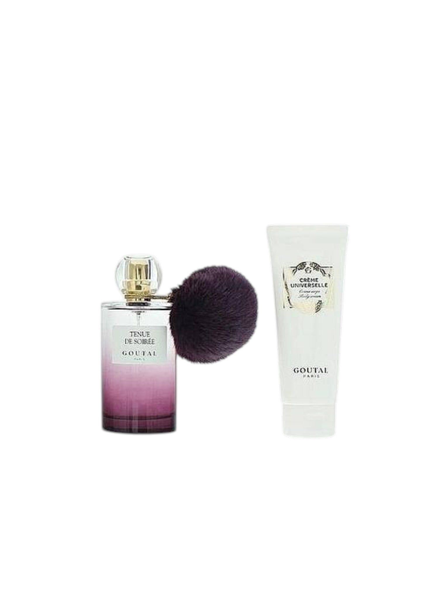Goutal perfume bottle and cream on a white background. Goutal, Monza Outlet, Monza Fashion, Shein Outlet