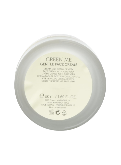 Green Me Gentle Face Cream container on a white background monza outlet, Shein outlet, monza fashion