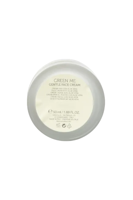 Green Me Gentle Face Cream container on a white background monza outlet, Shein outlet, monza fashion