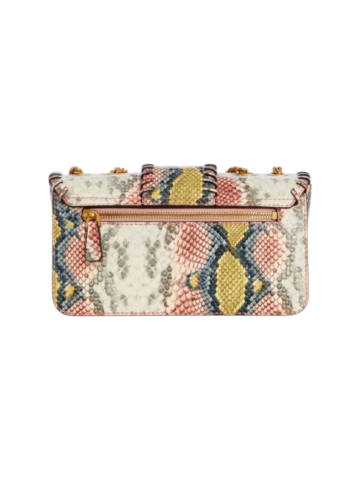 Multicolored snake print handbag on a white background Guess Monza Outlet