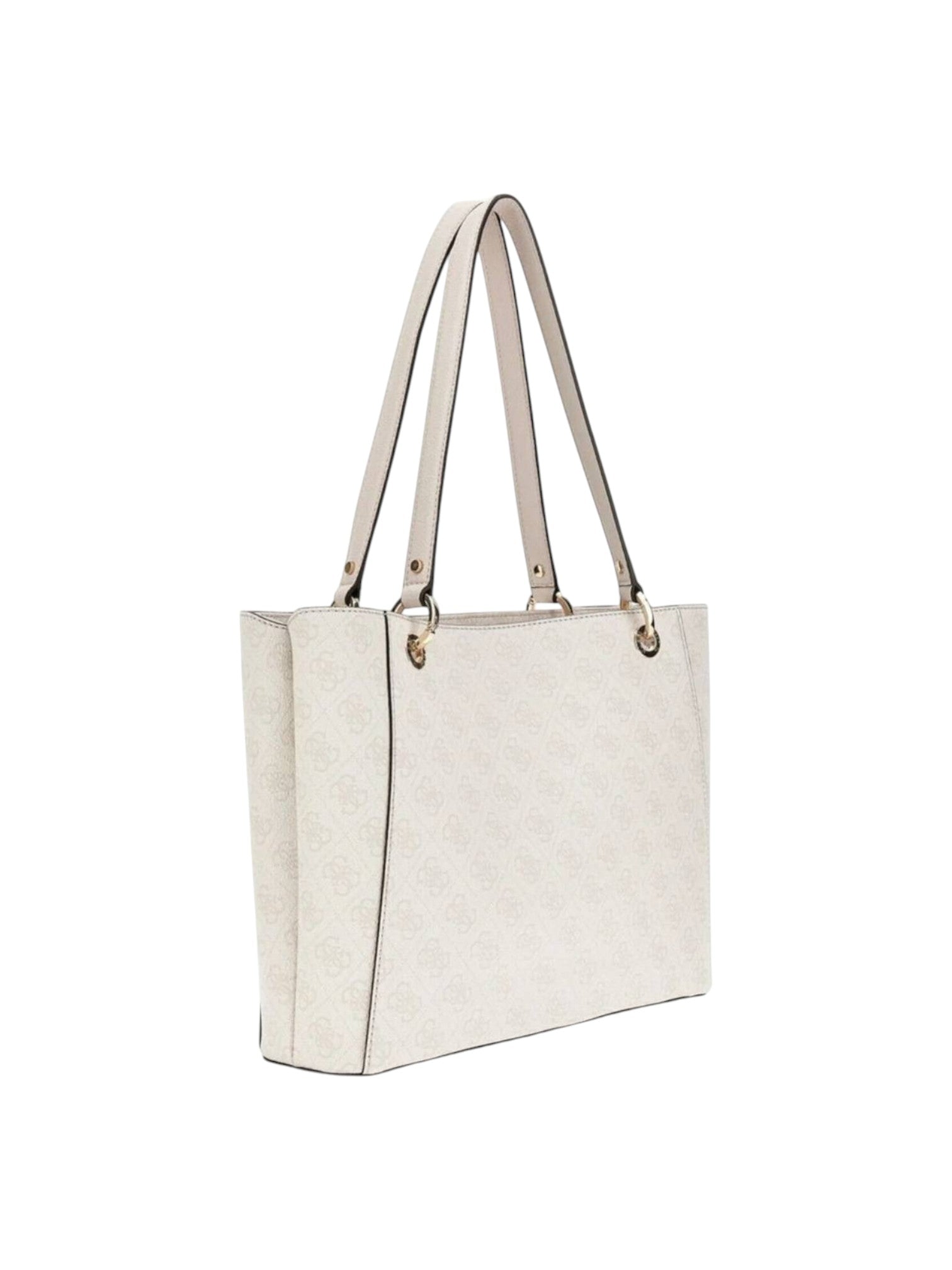 Beige tote bag with shoulder straps on a white background. Guess, Monza Outlet, Monza Fashion, Shein Outlet