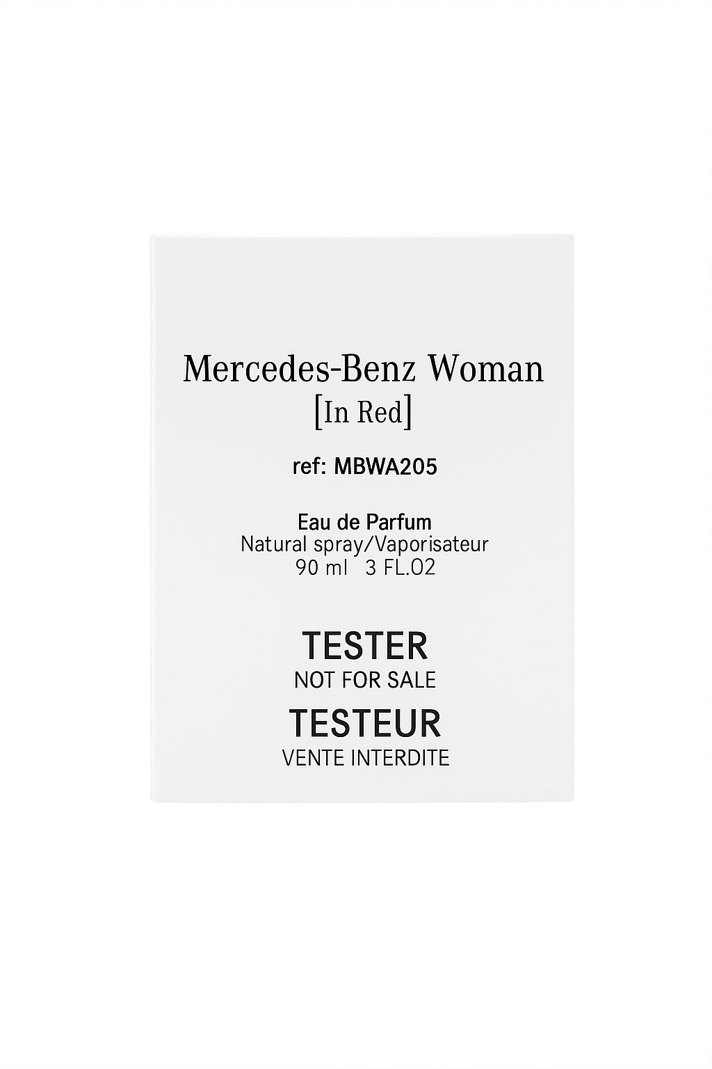 Mercedes-Benz Woman In Red eau de parfum packaging on a white background Monza Outlet