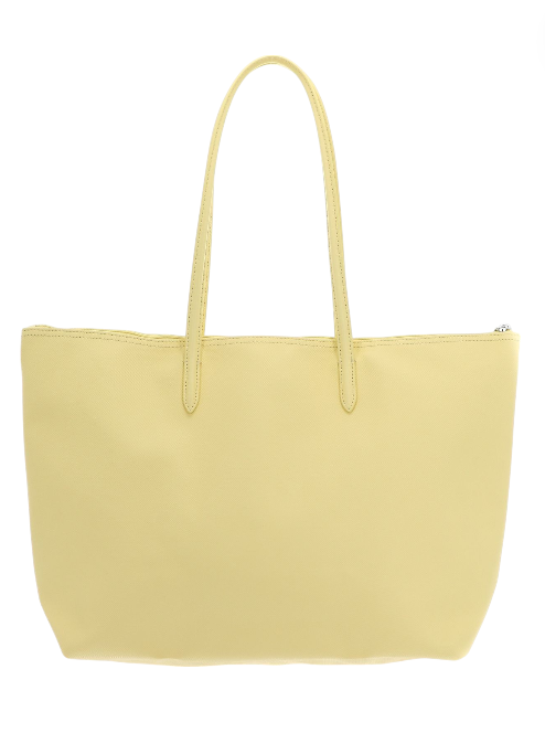 Yellow tote bag on a white background Lacoste Monza Outlet, Monza Fashion, Shein Outlet