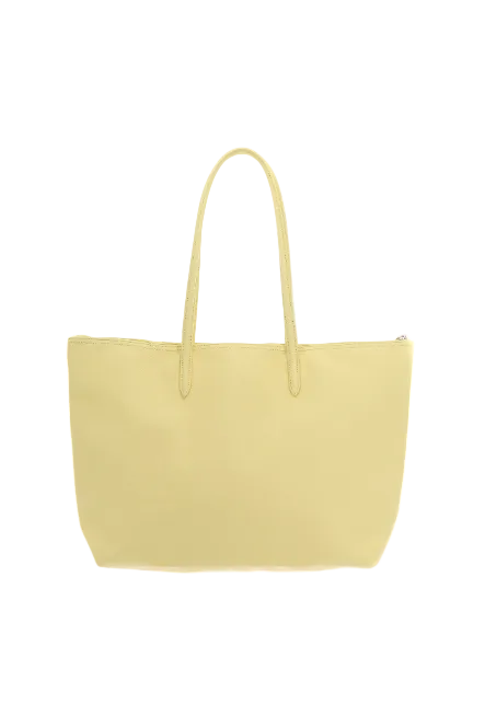 Yellow tote bag on a white background Lacoste Monza Outlet, Monza Fashion, Shein Outlet