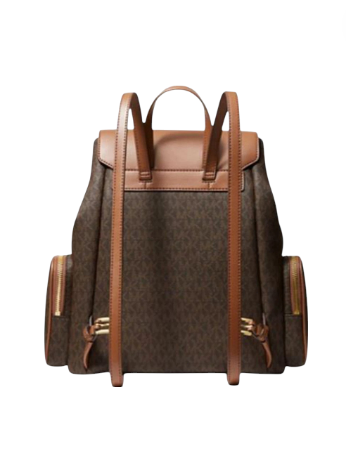 Brown backpack with leather straps on a white background, Michael Kors, Monza Outlet, Monza Fashion, Shein Outlet