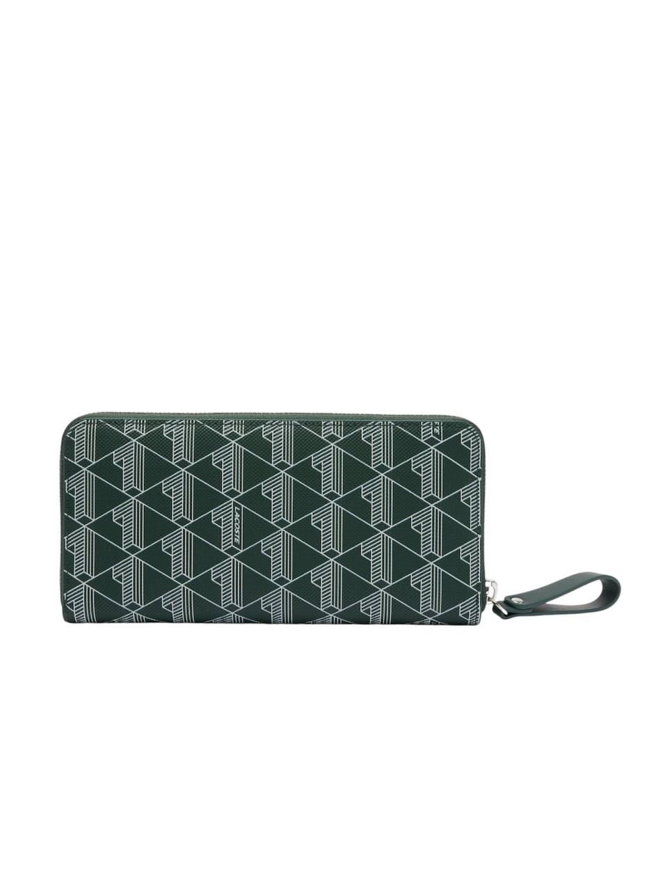 Lacoste Monogram Print Zip Wallet