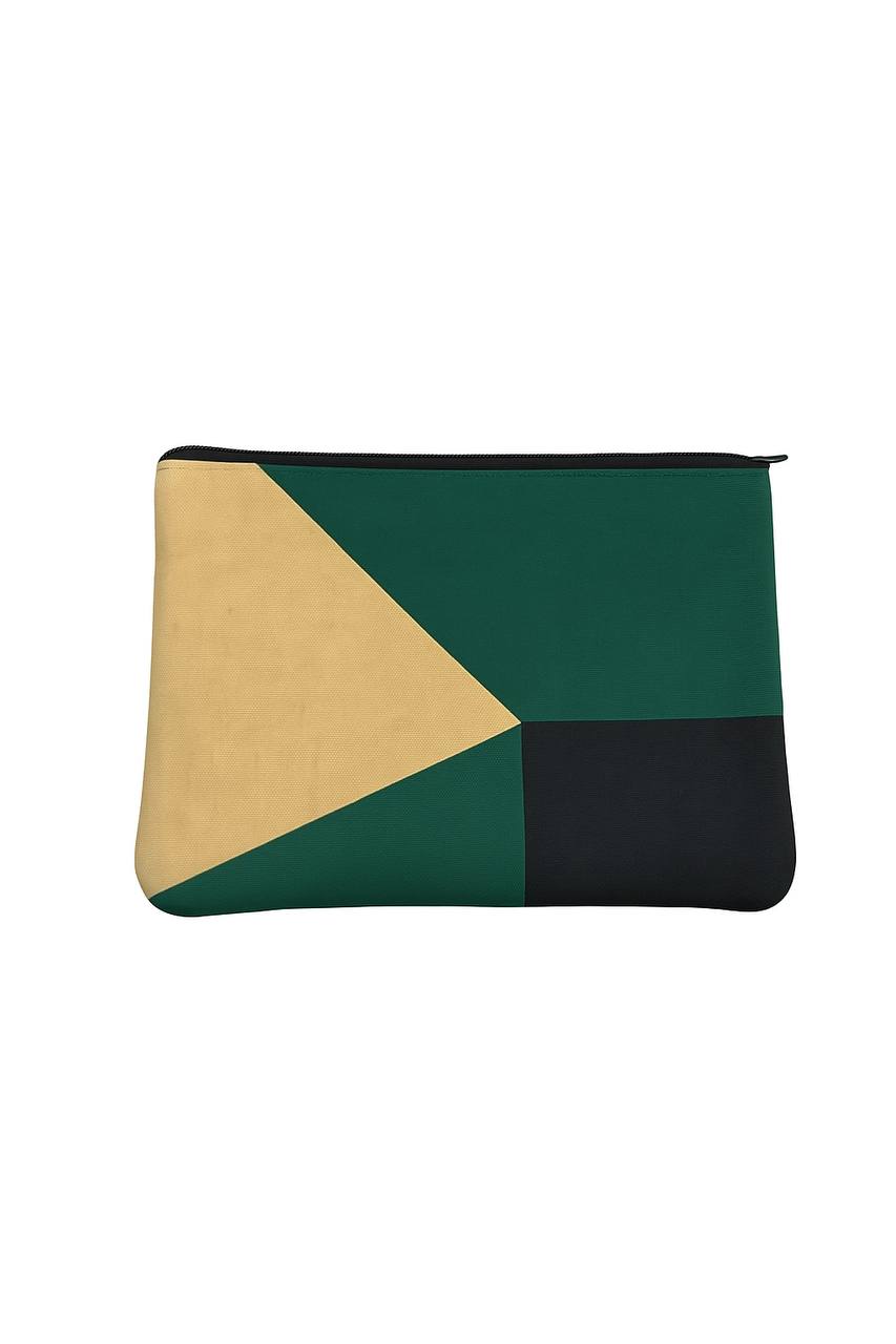 Color-blocked pouch with green, beige, and black sections on a white background Lacoste Monza Outlet