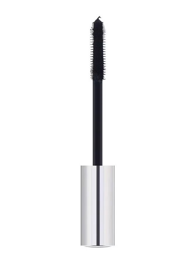 Mascara with black brush and silver cylindrical container on a white background Monza fashion outlet, monza outlet, shein outlet, shien outlet cosmetics, makeup, perfume