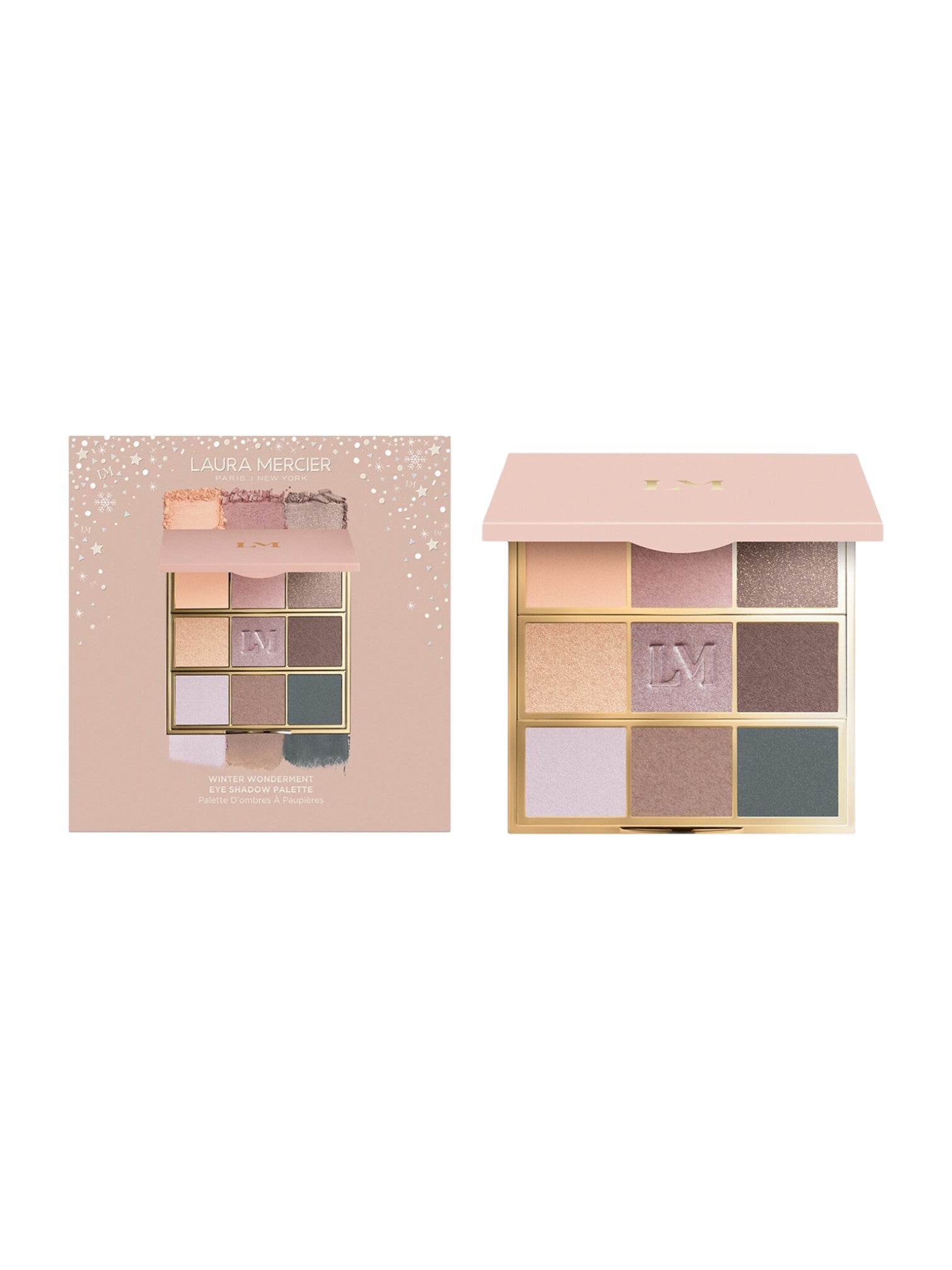 Makeup palette with colorful shades on a white background. laura_mercier, Monza Outlet, Monza Fashion, Shein Outlet