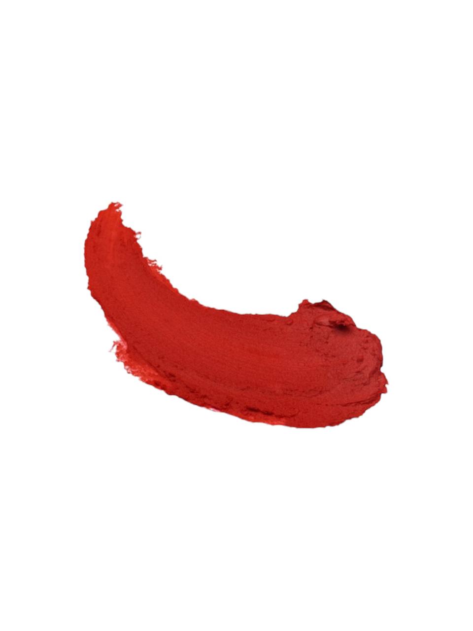 Red lipstick swatch on a white background