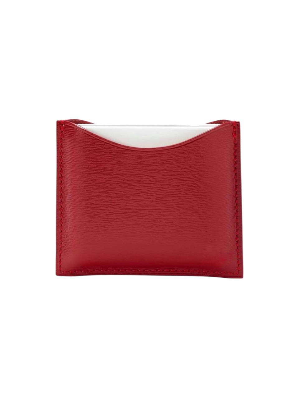 Red leather cardholder on a white background Monza outlet, monza fashion, shein outlet, shien outlet