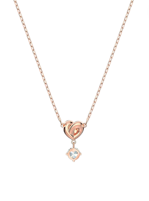 Rose gold necklace with heart-shaped pendant on a white background monza outlet, Shein outlet, monza fashion