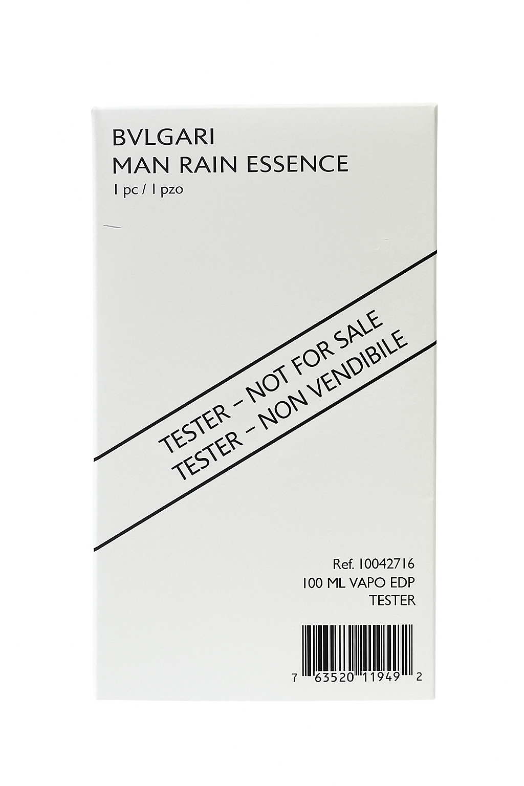 Bulgari Man Rain Essence perfume tester packaging on a white background Bvlgari Bulgari Monza Outlet