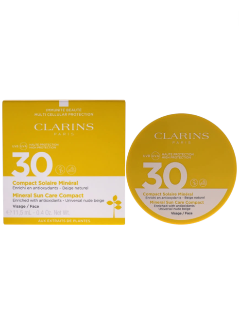 Clarins sun care product packaging on a white background monza outlet, Shein outlet, monza fashion