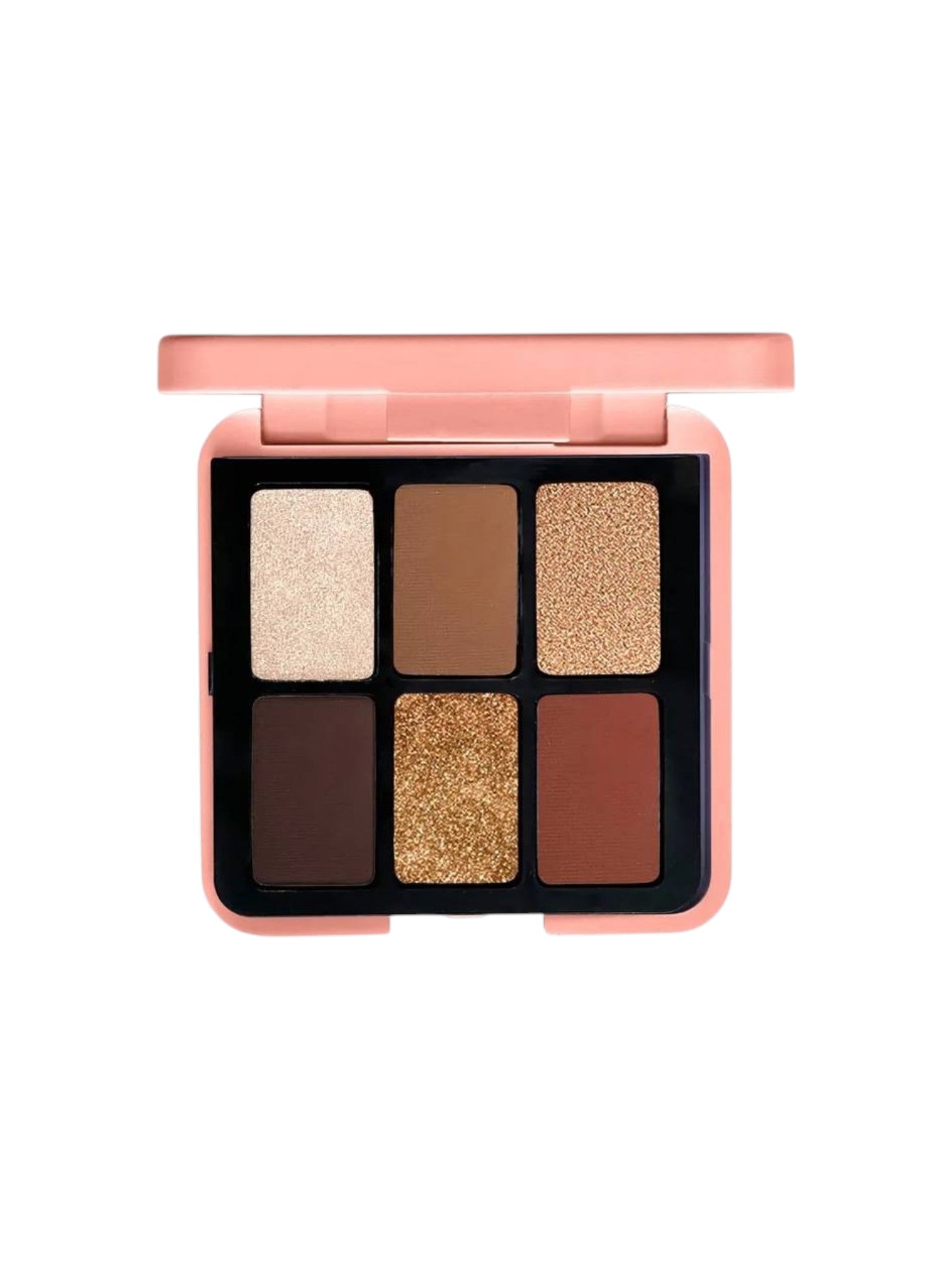 Makeup palette with six colors in a compact case on a white background. Pat McGrath Labs, Monza Outlet, Monza Fashion, Shein Outlet