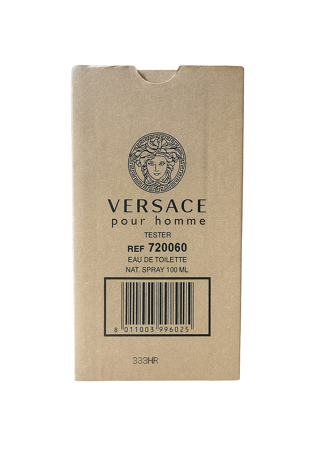 Versace pour homme packaging on a white background Versace Monza Outlet