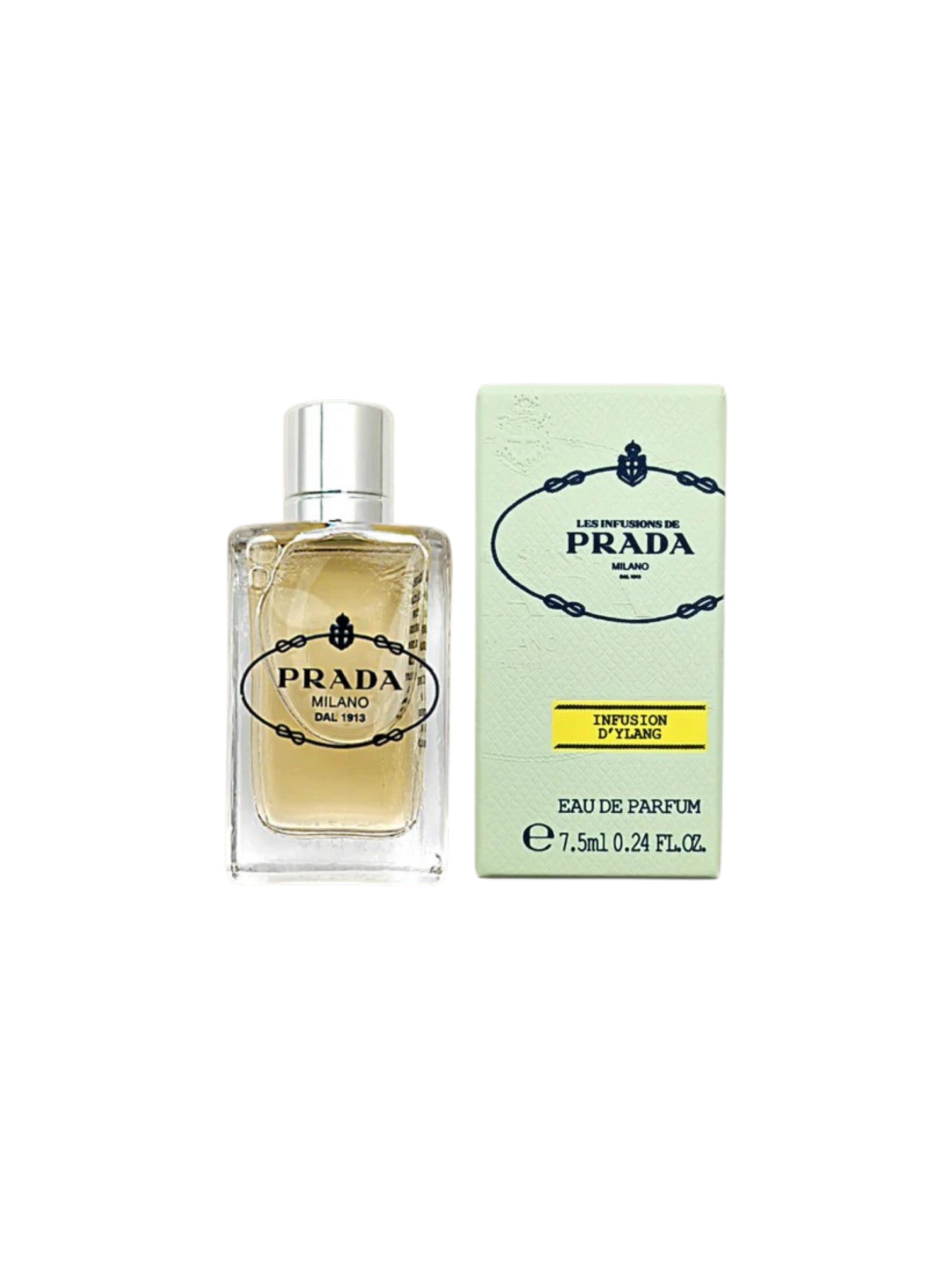 Prada eau de parfum bottle and packaging on a white background. Prada, Monza Outlet, Monza Fashion, Shein Outlet