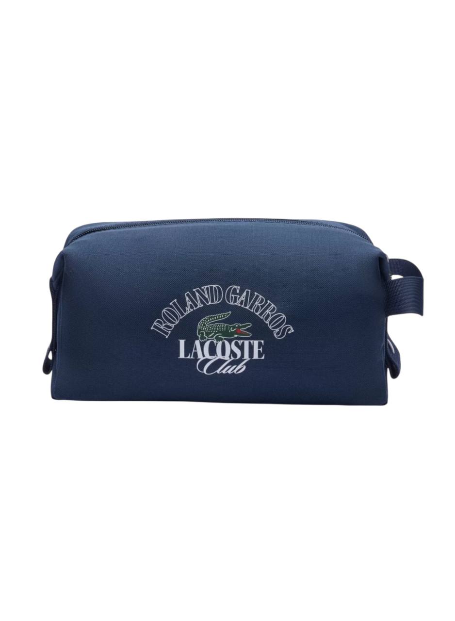 Navy blue toiletry bag with Lacoste logo on a white background Lacoste Monza Outlet