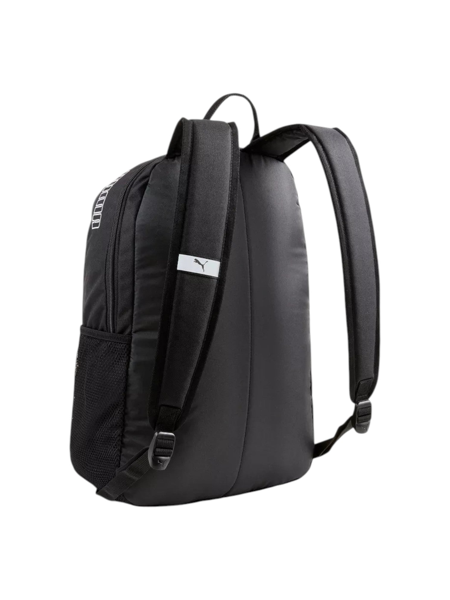 Black backpack with a visible brand logo on a white background. Puma, Monza Outlet, Monza Fashion, Shein Outlet