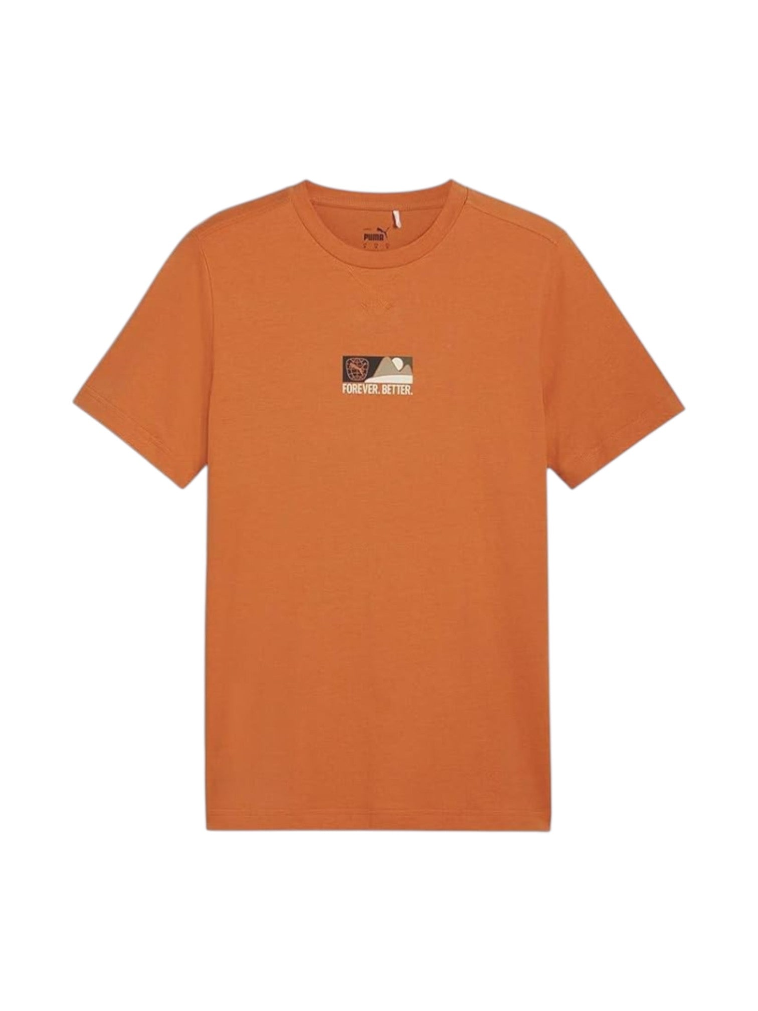 Orange t-shirt with a logo on a white background. Puma, Monza Outlet, Monza Fashion, Shein Outlet