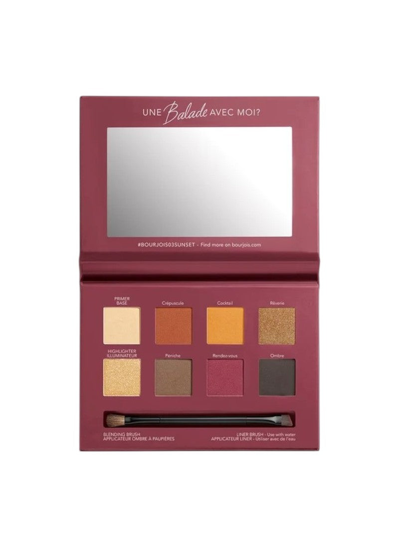 Makeup palette with color swatches and a brush on a white background Monza outlet, monza fashion, shein outlet, shien outlet