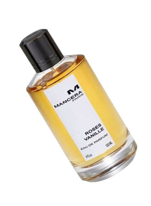 Mancera Roses Vanille perfume bottle on a white background Monza Outlet