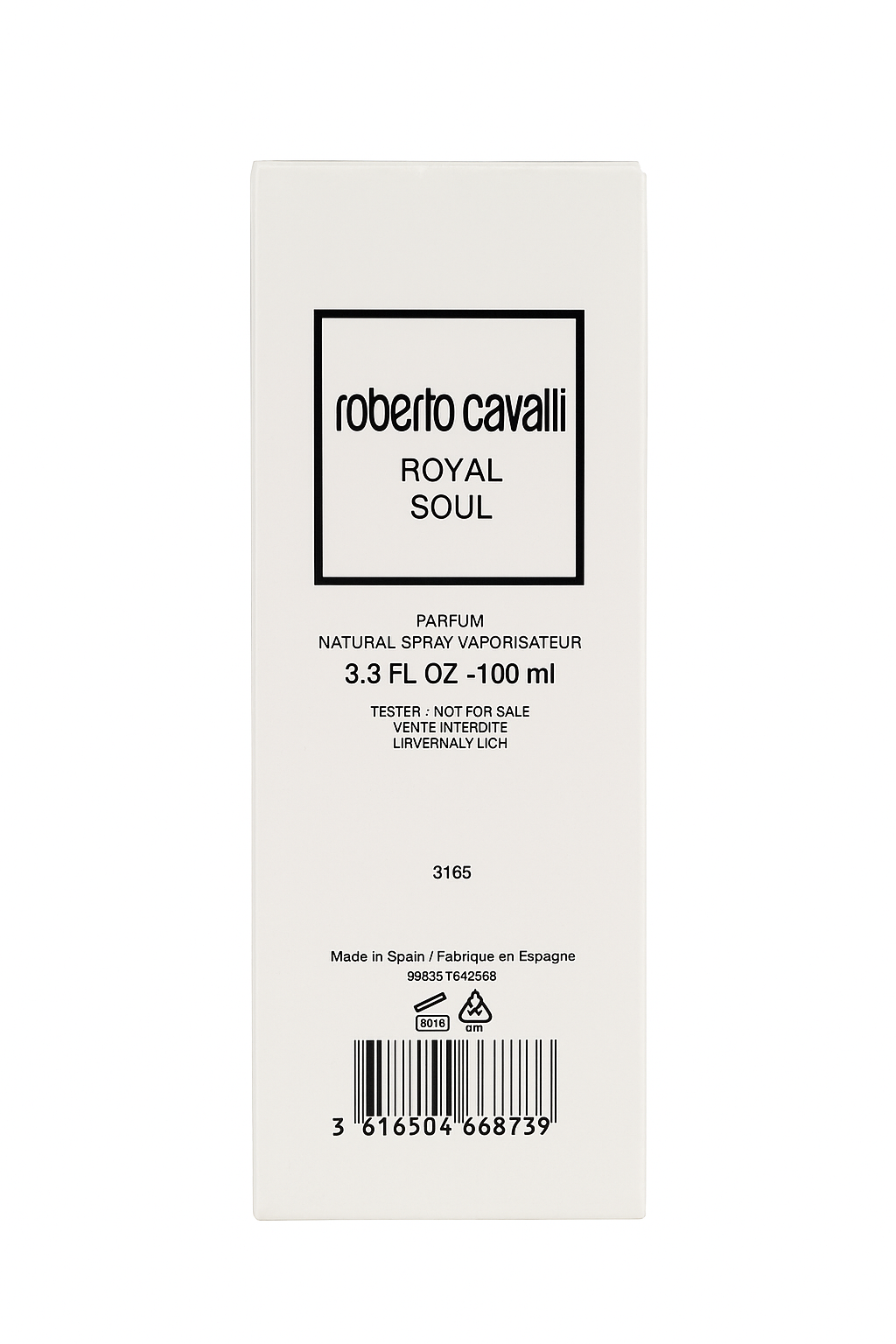 Roberto Cavalli Royal Soul perfume packaging on a white background
