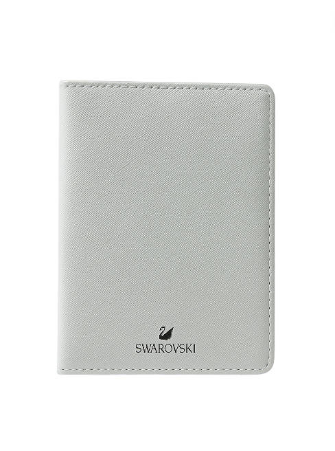 Gray wallet with Swarovski logo on a white background. Swarovski Monza Outlet