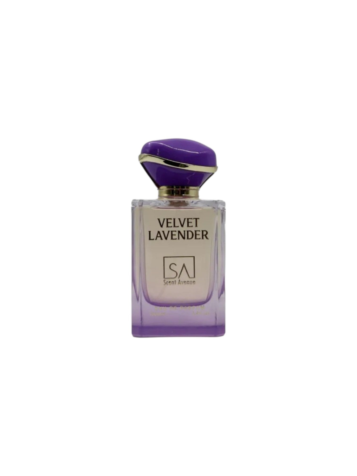 Purple perfume bottle labeled Velvet Lavender on a white background. Scent, Monza Outlet, Monza Fashion, Shein Outlet