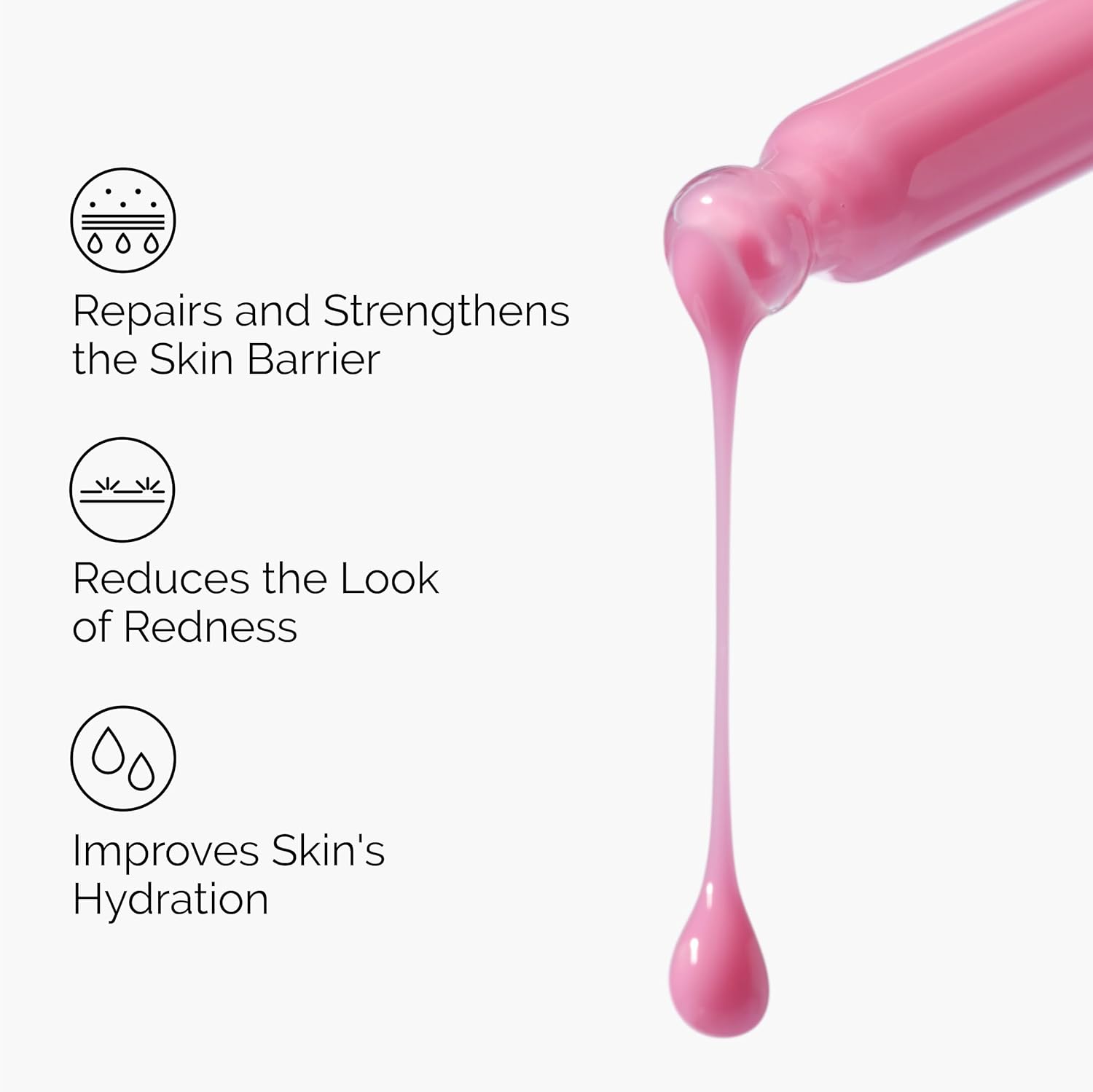 Pink skincare product with text highlighting benefits on a white background Monza fashion outlet, monza outlet, shein outlet, shien outlet cosmetics, makeup, perfume