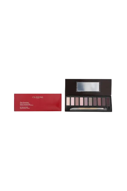 Clarins makeup palette with red box on a white background monza outlet, Shein outlet, monza fashion