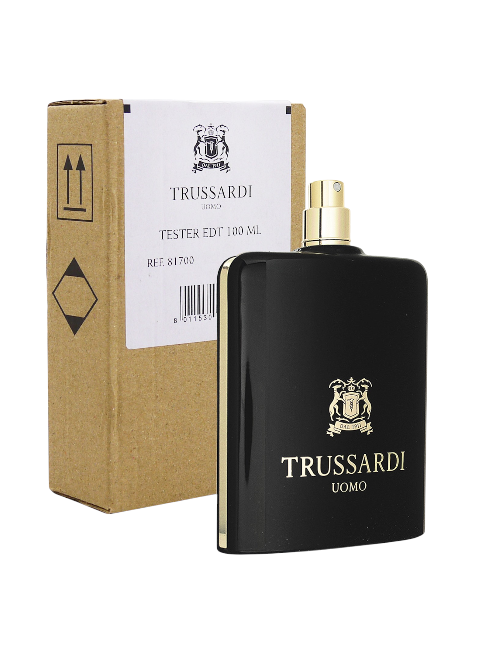 Trussardi perfume bottle with packaging on a white background Monza Outlet