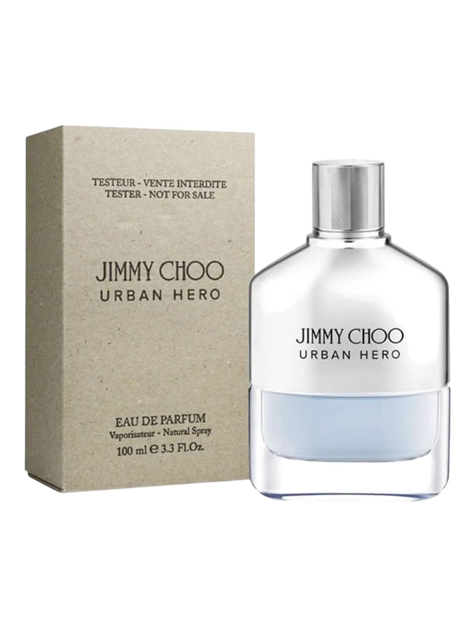 Jimmy Choo Urban Hero perfume bottle and packaging on a white background Monza Outlet