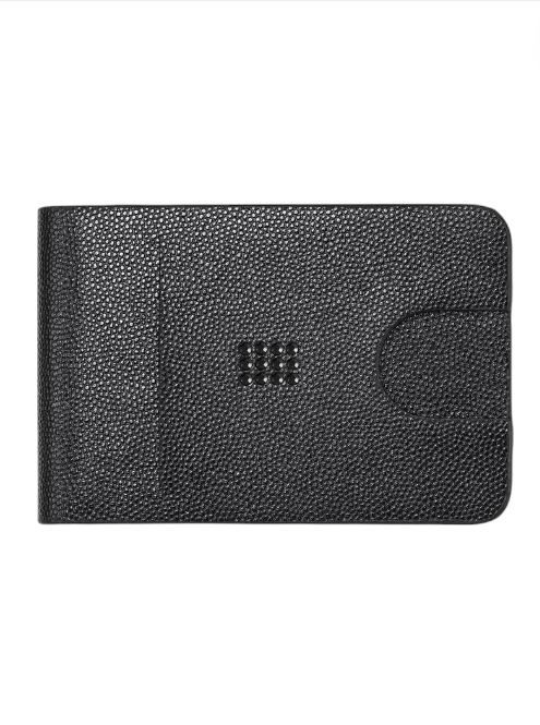 Black leather wallet on a white background