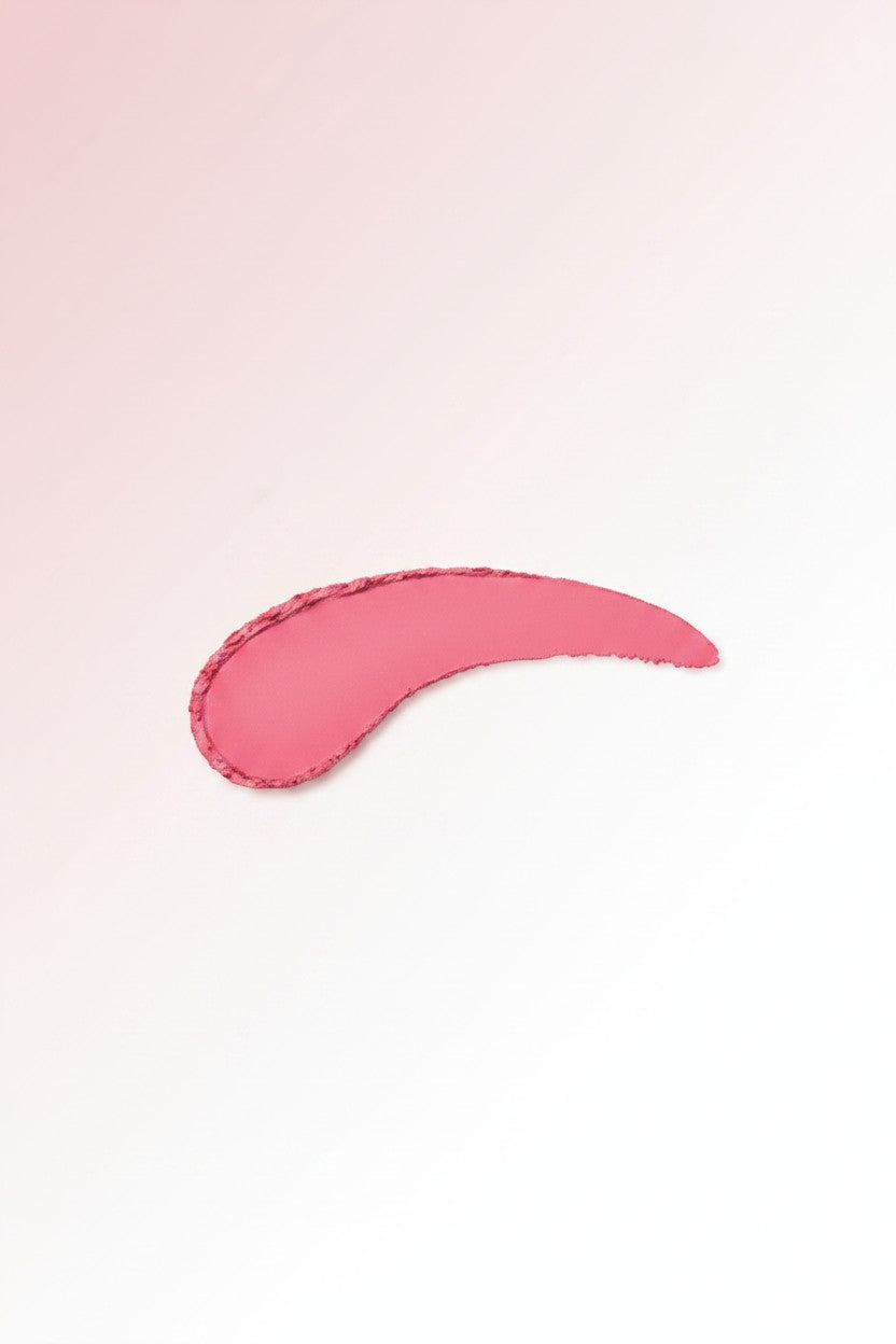 Pink makeup swatch on a light pink background. Dolce & Gabbana, Monza Outlet, Monza Fashion, Shein Outlet