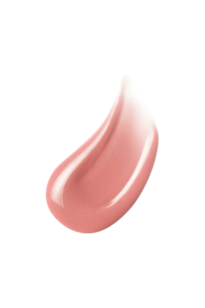 Pink lip gloss swatch on a white background Monza fashion outlet, monza outlet, shein outlet, shien outlet cosmetics, makeup, perfume