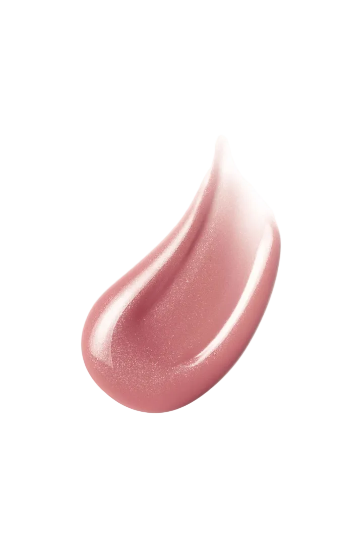 Pink lip gloss swatch on a white background Monza fashion outlet, monza outlet, shein outlet, shien outlet cosmetics, makeup, perfume