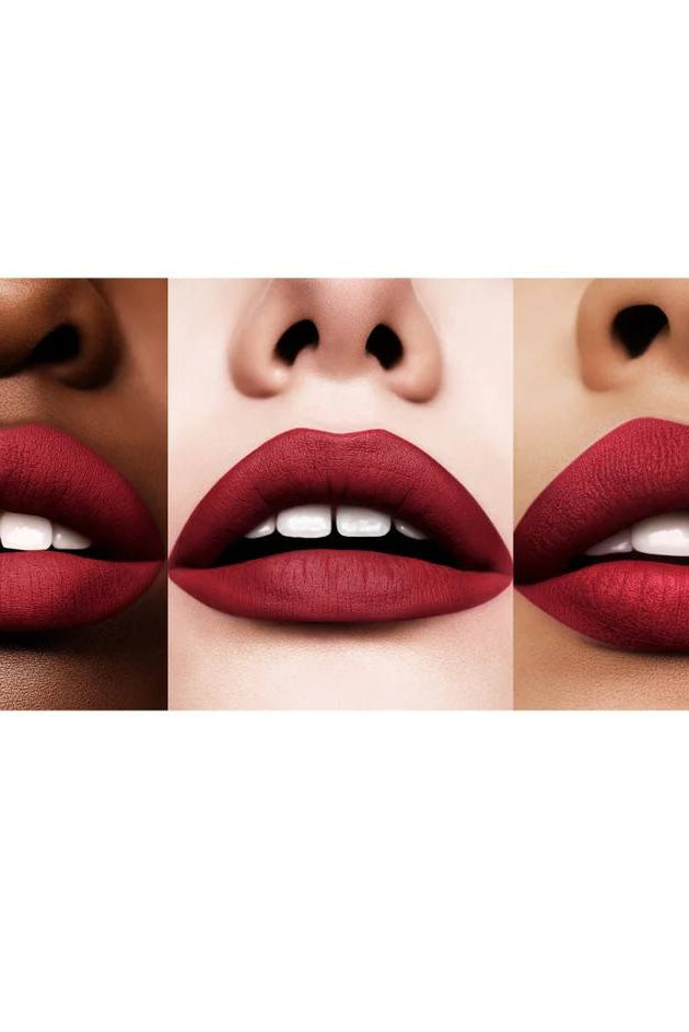 Three different shades of lipstick on lips. Monza Outlet