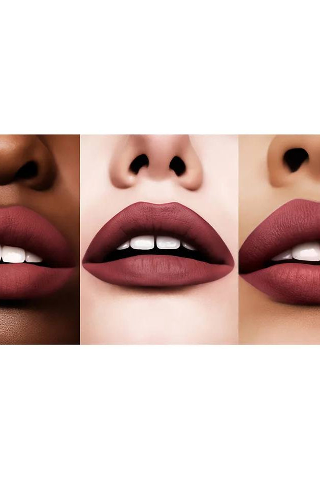 Three different shades of lipstick on lips. Monza Outlet