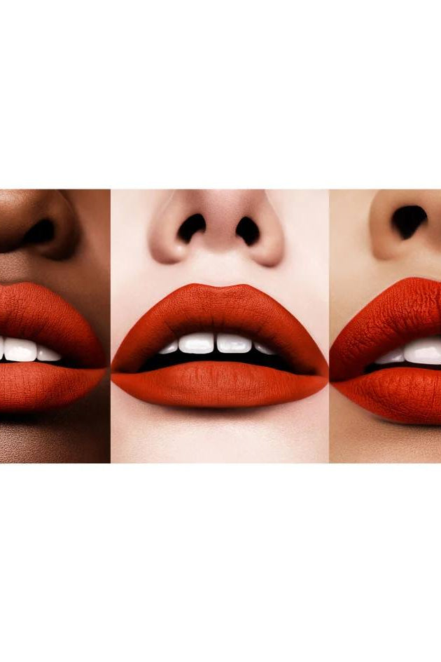 Three different shades of lipstick on lips. Monza Outlet